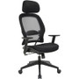 Office Star Professional Air Grid Chair with Adjustable Headrest - Mesh Seat Material - 5-star Base - Black