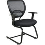 Office Star Professional Air Grid Back Visitors Chair - Black Seat Color - Sled Base - Black
