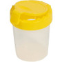 Deflecto Antimicrobial Kids No Spill Paint Cup Yellow - Paint, Brush - 3.93" Height x 3.46" Width x 3.93" Depth - Yellow - Plastic, Polypropylene
