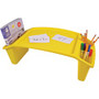 Deflecto Antimicrobial Kids Lap Tray - Supplies, Paper, Book, Pencil, Crayon, Mobile Device, Decoration/Activity - 8.53" Height x 23.35" Width x 12" Depth - Yellow - Polypropylene, Plastic