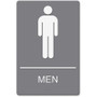 Headline Signs ADA MEN Restroom Sign - Print/Message "Men" - 6" Width x 9" Depth - Double Sided - Adhesive, Braille - Plastic