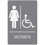 Headline Signs ADA WOMEN Wheelchair Restroom Sign - Print/Message "women's restroom/wheelchair accessible" - Double Sided - HDS4814
