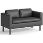 HON Parkwyn Loveseat - 29" Height x 53.5" Width x 26.8" Depth - Material: Polyurethane - Finish: Black