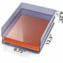 Officemate Stackable Letter Trays, Made from Recycled Bottles, 2PK - 2 Compartment(s) - 2.80" Height x 12.80" Width x 10.20" Depth - Desktop - Stackable - Translucent Gray