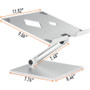 Durable Folding Adjustable Laptop Mount, Silver, Supports 11 lbs