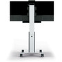 Durable Mobile TV Cart COWORKSATION, Engineered Wood, 3 Shelves, Supports 40 lb, 22.5" x 22.6" x 50.89", White