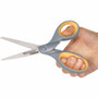 Westcott Titanium Bonded Scissors, 8" Long, 3.5" Cut Length, Straight Gray/Yellow Handle, 3/Pack