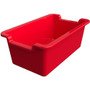 Deflecto Antimicrobial Rectangular Storage Bin - 5.06" Height x 13.24" Width x 8.05" Depth - Antimicrobial, Lightweight, Mold Resistant, Mildew Resistant, Handle, Portable, Stackable - Red - Polypropylene