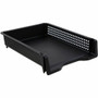 Business Source Stackable Letter Tray - Stackable, Front Loading - Black - Plastic - (BSN42571)
