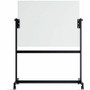 U Brands Magnetic Glass Dry-Erase Board Rolling Easel - 48" (4 ft) Width x 36" (3 ft) Height - Frosted White Tempered Glass Surface - Rectangle - Horizontal - Floor Standing, Portable