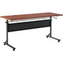 Lorell Shift 2.0 Flip and Nesting Mobile Table - Laminated Rectangle Top - 60" Table Top Length x 24" Table Top Width x 1" Table Top Thickness - 29.50" Height - Assembly Required - Cherry