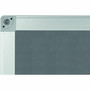 MasterVision Ayda Fabric Bulletin Board - Gray Fabric, Felt Surface - Self-healing, Sleek Style - Aluminum Frame - 18" Height x 24" Width