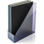 Officemate Literature/Magazine Holder - Vertical - 12.2" Height x 10.3" Width x 4.3" Depth - Plastic - Translucent Gray - Sturdy, Durable, Reusable