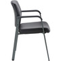 Lorell Healthcare Upholstery Guest Chair - Steel Frame Material - Square Base - Black - Vinyl - Armrest