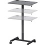 Lorell Height-adjustable Mobile Desk - Weathered Charcoal Laminate Top - Powder Coated Base - Height Adjustable - 30" to 43.63" Adjustment - 43" Height x 26.63" Width x 19.13" Depth