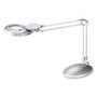 V-Light LED Magnifier Lamp with Clamp, Swing Arm, 22" High, Silver