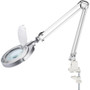 V-Light LED Magnifier Lamp with Clamp, Swing Arm, 22" High, Silver