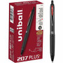uniball™ 207 Plus+ Gel Pen - 0.7 mm Medium Pen Point - Retractable - Red Ink - Gel-based, Nanofiber Ink - Black Metal Barrel