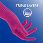 O-Cedar Playtex Living Gloves - 14" Glove Length - Chemical, Bacteria Protection - Large Size - Latex, Neoprene, Nitrile - Pink