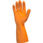 Safety Zone Orange Neoprene Latex Blend Flock Lined Latex Gloves - 28 mil Thickness x 12" Glove Length - Chemical Protection - Medium Size - Orange - Fish Scale Grip, Flock-lined