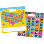 Ashley U.S. Map/Flags Smart Poly Busy Board - 10.8" (0.9 ft) Width x 10.8" (0.9 ft) Height - Poly-coated Cardboard Surface - Square