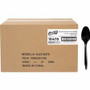 Genuine Joe Medium-weight Individually Wrapped Teaspoons - Teaspoon - Breakroom - Disposable - Black