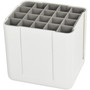 Deflecto Interlocking Marker Organizer - 4.30" Height x 4.40" Width x 3.40" Depth - Desktop - Portable, Stackable - White - Acrylonitrile Butadiene Styrene (ABS)