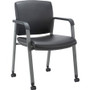 Lorell Healthcare Upholstery Guest Chair with Casters - Vinyl Seat Material - Vinyl Back Material - Steel Frame Material - Square Base - Black