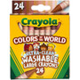 Crayola Ultra-Clean Washabe Large Crayons - Assorted, Almond, Rose, Gold