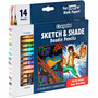 Crayola Sketch & Shade Doodle Pencils - Graphite Lead - 2H, HB - Multicolor Barrel