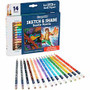 Crayola Sketch & Shade Doodle Pencils - Graphite Lead - 2H, HB - Multicolor Barrel