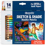 Crayola Sketch & Shade Doodle Pencils - Graphite Lead - 2H, HB - Multicolor Barrel
