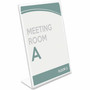 Deflecto Superior Image Slanted Sign Holders - 8.5" Width x 11" Height x 3.5" Depth - L-shaped Shape - Top Loading, Durable - Polystyrene - Clear