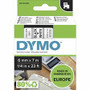 Dymo S0720780 D1 43613 Tape 6mm x 7m Black on White - x 15/64" Width x 22 31/32 ft Length - Tape - Black on White - Easy Peel, Durable