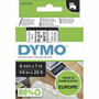 Dymo S0720780 D1 43613 Tape 6mm x 7m Black on White - x 15/64" Width x 22 31/32 ft Length - Tape - Black on White - Easy Peel, Durable