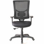 Lorell Conjure High-Back Swivel/Tilt Office Chair - Fabric, Polyurethane, Molded Foam Seat Material - High Back - Black - Armrest