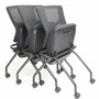 Lorell Conjure Mesh Training Chairs - Polyurethane, Molded Foam, Fabric Seat Material - Black