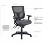 Lorell Conjure Mid-Back Office Chair - Vinyl, Foam, Polyurethane Seat Material - Mid Back - Black - Armrest
