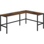 NuSparc L-Shaped Metal Frame Desk - Vintage Oak L-shaped, Black Top - Contemporary Style - 200 lb Capacity - 67" Table Top Width x 47.20" Table Top Depth x 1" Table Top Thickness - 29.20" Height