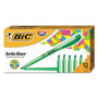 BIC Brite Liner Highlighter, Fluorescent Green Ink, Chisel Tip, Green/Black Barrel, Dozen