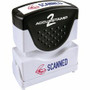 COSCO 2-Color Shutter Stamp - Message Stamp - SCANNED - 0.50" Impression Width - 20000 Impression(s) - Blue, Red