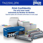 Brother TN229XL2PK High-Yield Toner, 3,000 Page-Yield, Black, 2/Pack