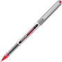 uniball VISION Rollerball Pen, Stick, Fine 0.7 mm, Red Ink, Silver/Red/Clear Barrel, Dozen