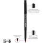 uniball ONYX Roller Ball Pen, Stick, Extra-Fine 0.5 mm, Red Ink, Black/Red Barrel, Dozen (UBC60042) View Product Image