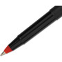 uniball ONYX Rollerball Pen, Stick, Extra-Fine 0.5 mm, Red Ink, Black/Red Barrel, Dozen
