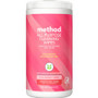 Method All-purpose Cleaning Wipes - Pink Grapefruit Scent - Pleasant Scent - Pink - 70/Tub - (MTH338527)