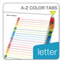 Cardinal OneStep Printable Table of Contents and Dividers, 26-Tab, A to Z, 11 x 8.5, White, Assorted Tabs, 1 Set