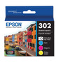 Epson T302520-S (T302) Claria Ink, Cyan/Magenta/Photo Black/Yellow