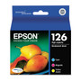 Epson T126520-S (126) DURABrite Ultra High-Yield Ink, Cyan/Magenta/Yellow, 3/Pack