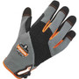 Ergodyne ProFlex 710 Heavy-Duty Utility Gloves - 10" Glove Length - 9 Size Number - Large Size - Gray - Comfortable, Machine Washable, Abrasion Resistant, Pull-on Tab, Reinforced Saddle, Reinforced Fingertip, Reinforced Palm Pad, Molded